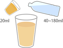 Dilute it about from 4 to 10 times with water or soda water